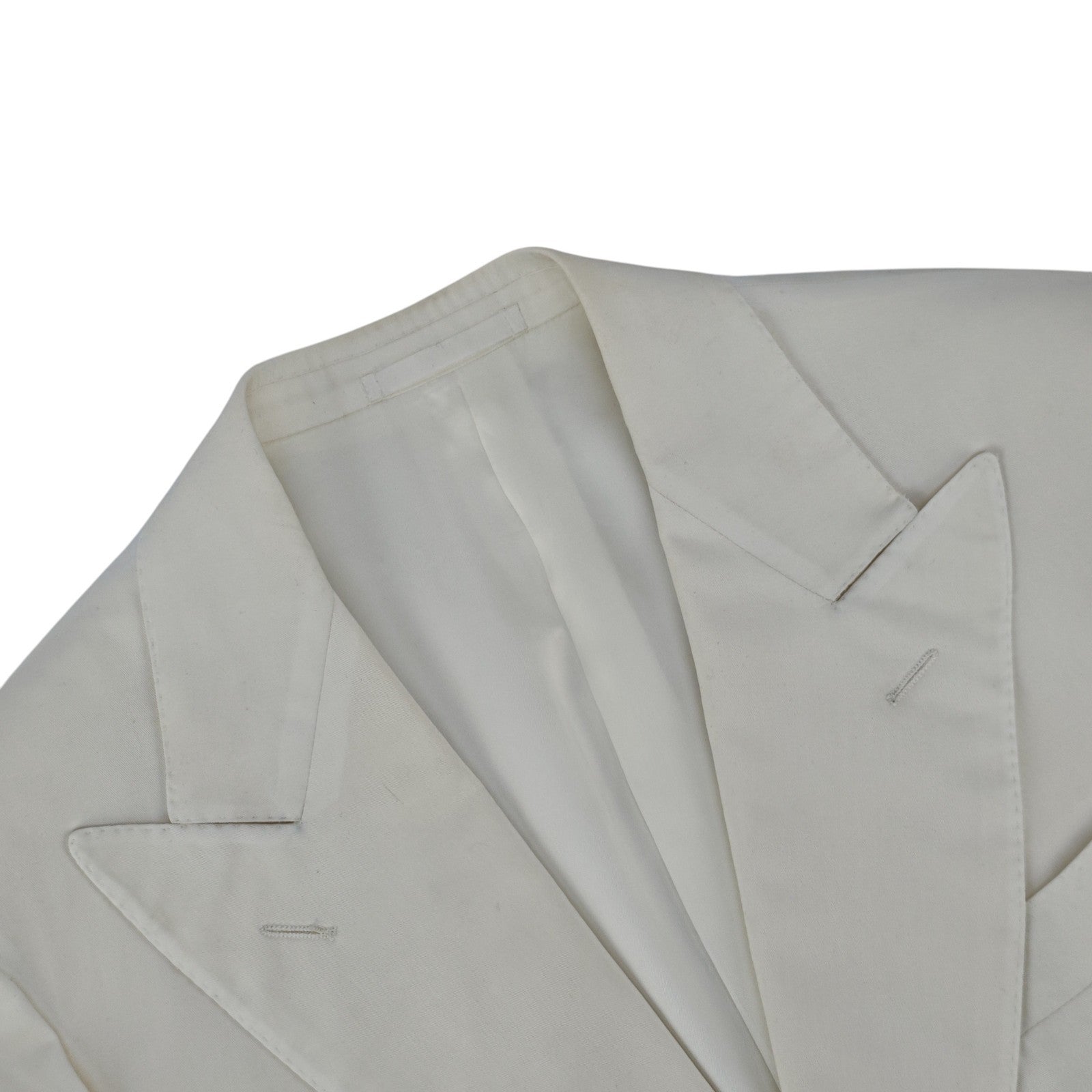 1850$ RAFFAELE CARUSO White Cotton Double Breasted Suit 38 US / 48 IT
