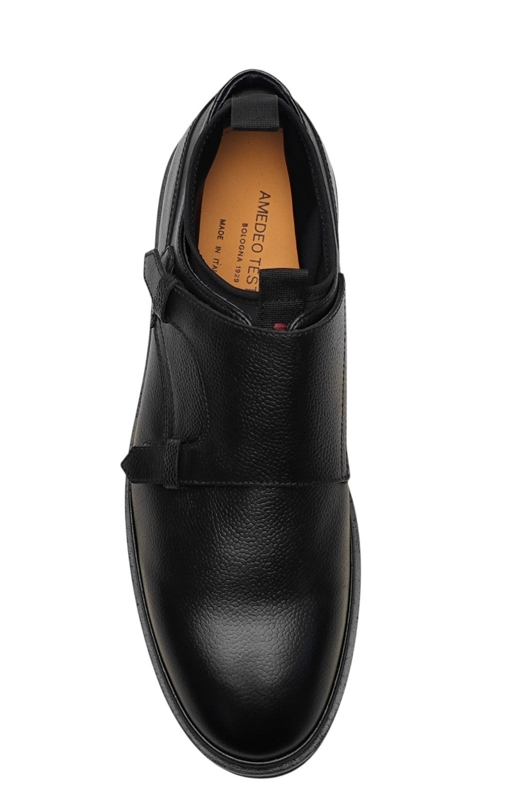 1100$ TESTONI "Cremona" Black Double Monk Shoes Grain Calf 8 UK / 9 US / 42 IT