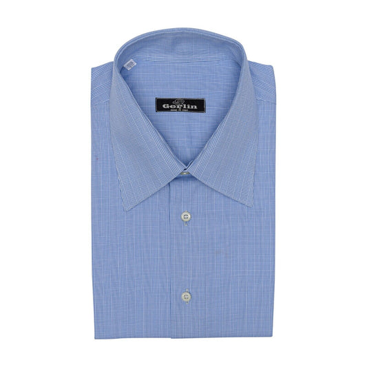 690$ LUXURY GERLIN Shirt Blue Check Fine Cotton 15.75 - 40 2L BIJAN