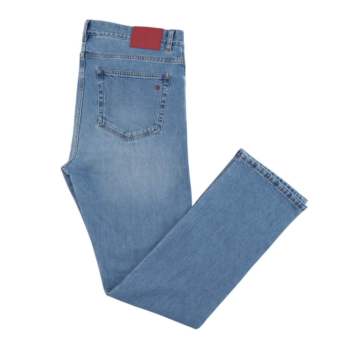 715$ ISAIA NAPOLI Washed Denim Jeans 5 Pockets Cotton Regular Fit 38 US / 54 IT