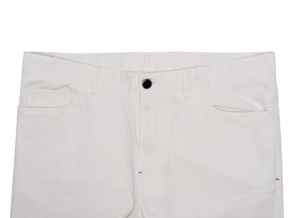 850$ ISAIA NAPOLI White 5 Pocket Pant Cashmere Cotton Slim Fit - Made in Italy