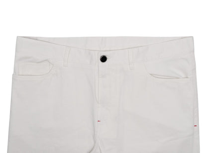 850$ ISAIA NAPOLI White 5 Pocket Pant Cashmere Cotton Slim Fit - Made in Italy