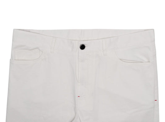 850$ ISAIA NAPOLI White 5 Pocket Pant Cashmere Cotton Slim Fit - Made in Italy