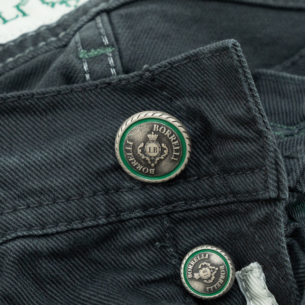 415$ LUIGI BORRELLI NAPOLI Dark Blue Denim Jeans Pant Cotton 35 US / 51 EU