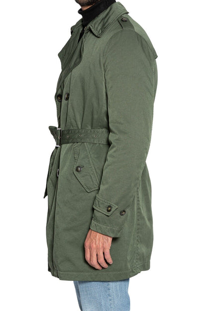 750$ M.I.D.A TOKYO-FIRENZE Trench Coat Parka Padded Miltary Green Made in Italy