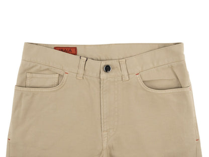 725$ ISAIA NAPOLI Beige 5 Pocket Denim Pant Cotton Slim Fit 32 US / 48 EU