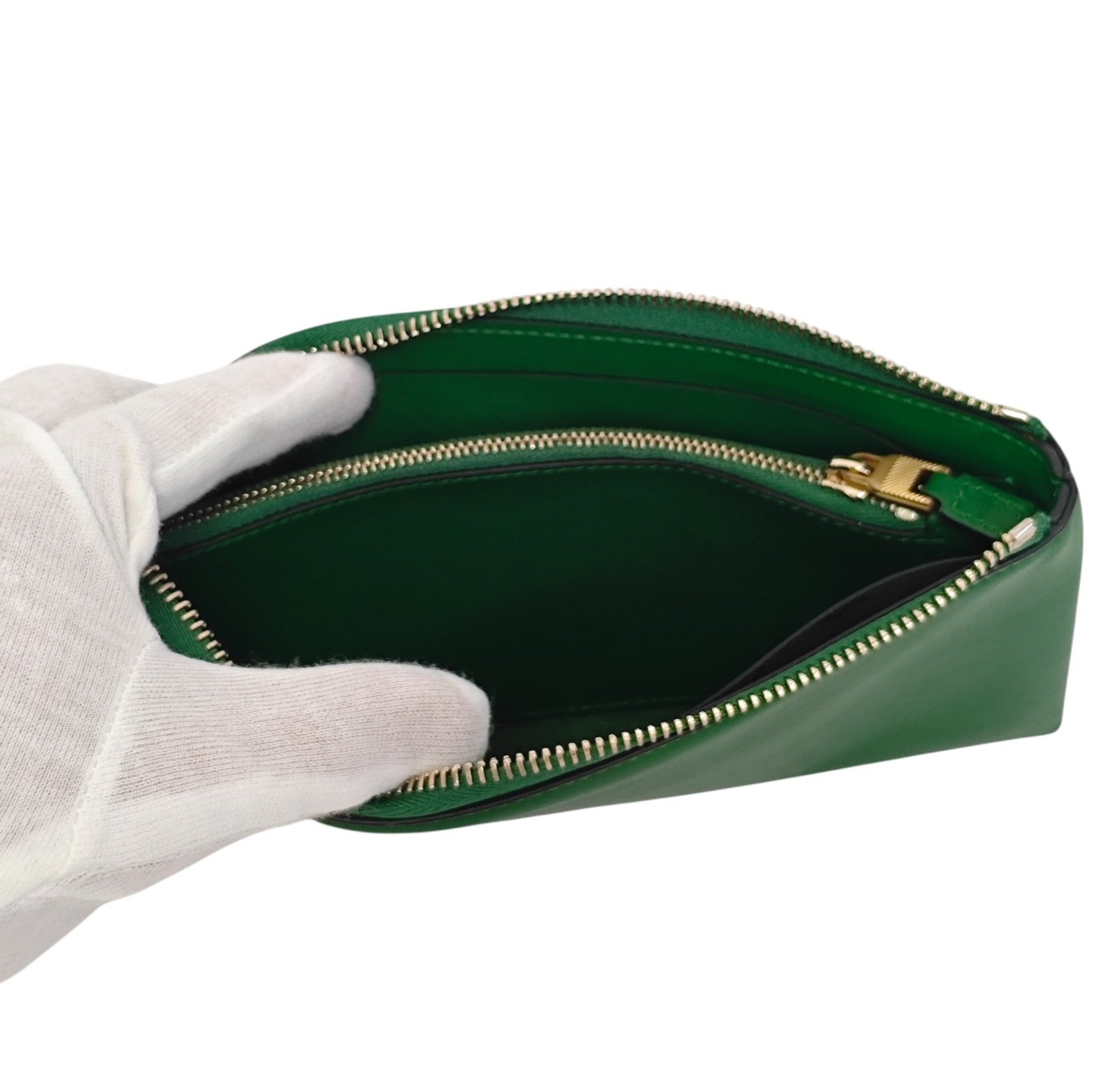 565$ PINEIDER FIRENZE Zip Around Wallet Green Smooth Calf Leather Green