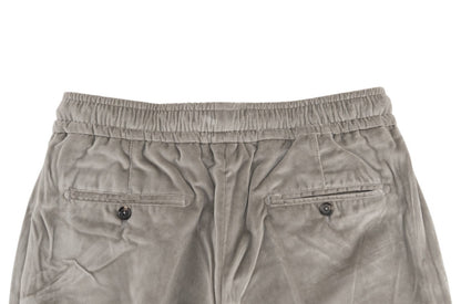 1050$ ISAIA NAPOLI Gray Drawstring Pant Velvet Cotton Tapered Fit