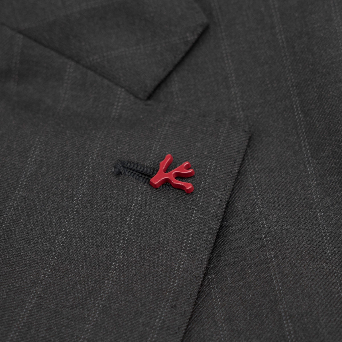 $6850 ISAIA NAPOLI "Gregorio" Dark Gray Suit Hand-Sewn Fine Wool Striped