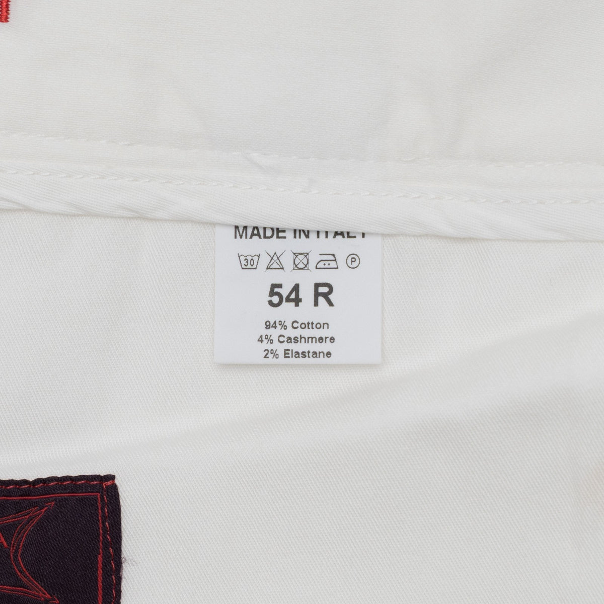 925$ ISAIA NAPOLI "SpaccaNapoli" White Pant Cotton Cashmere 38 US  / 54 EU R