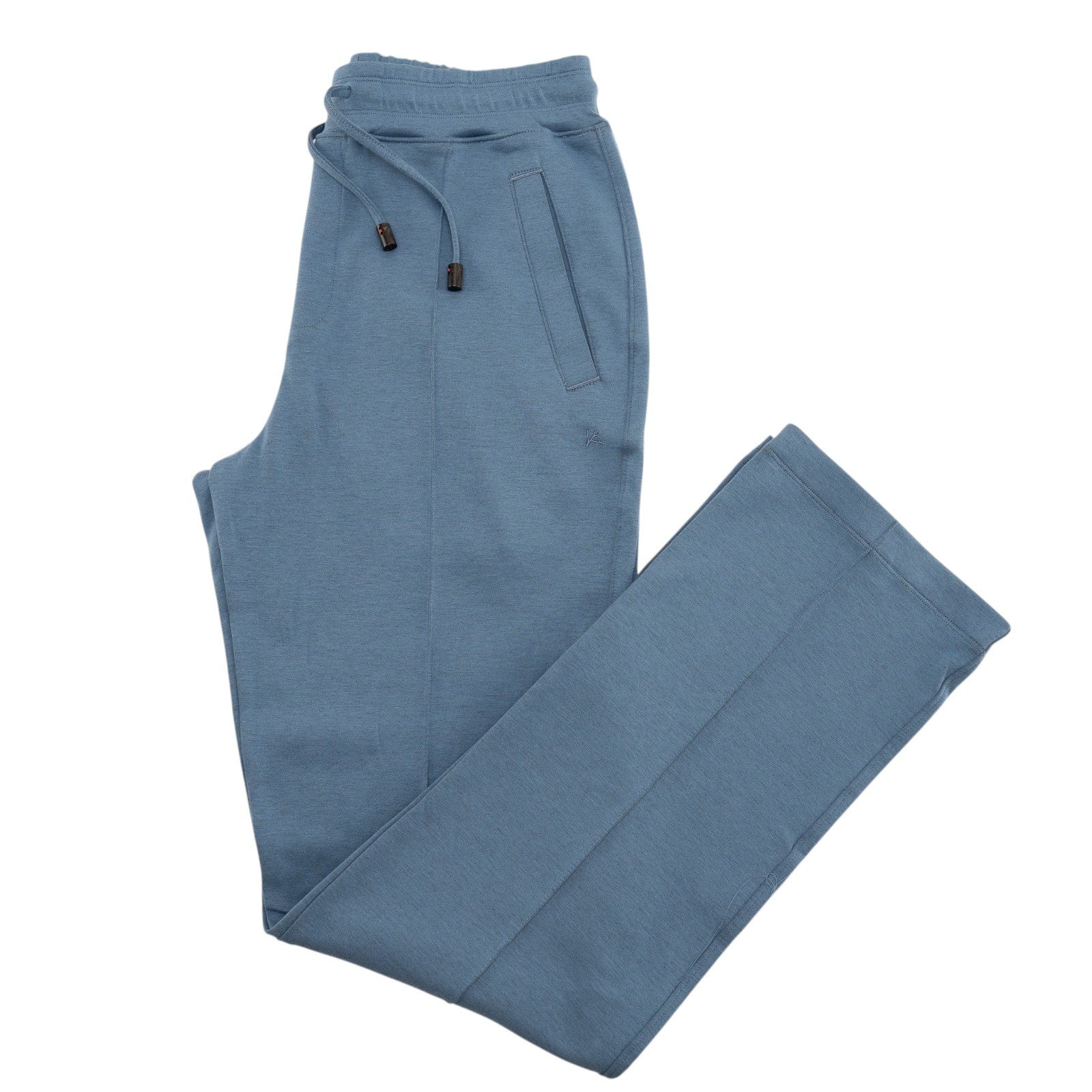 1200$ ISAIA NAPOLI Aviator Blue Drawstring Track Pant Jersey Cotton Size M