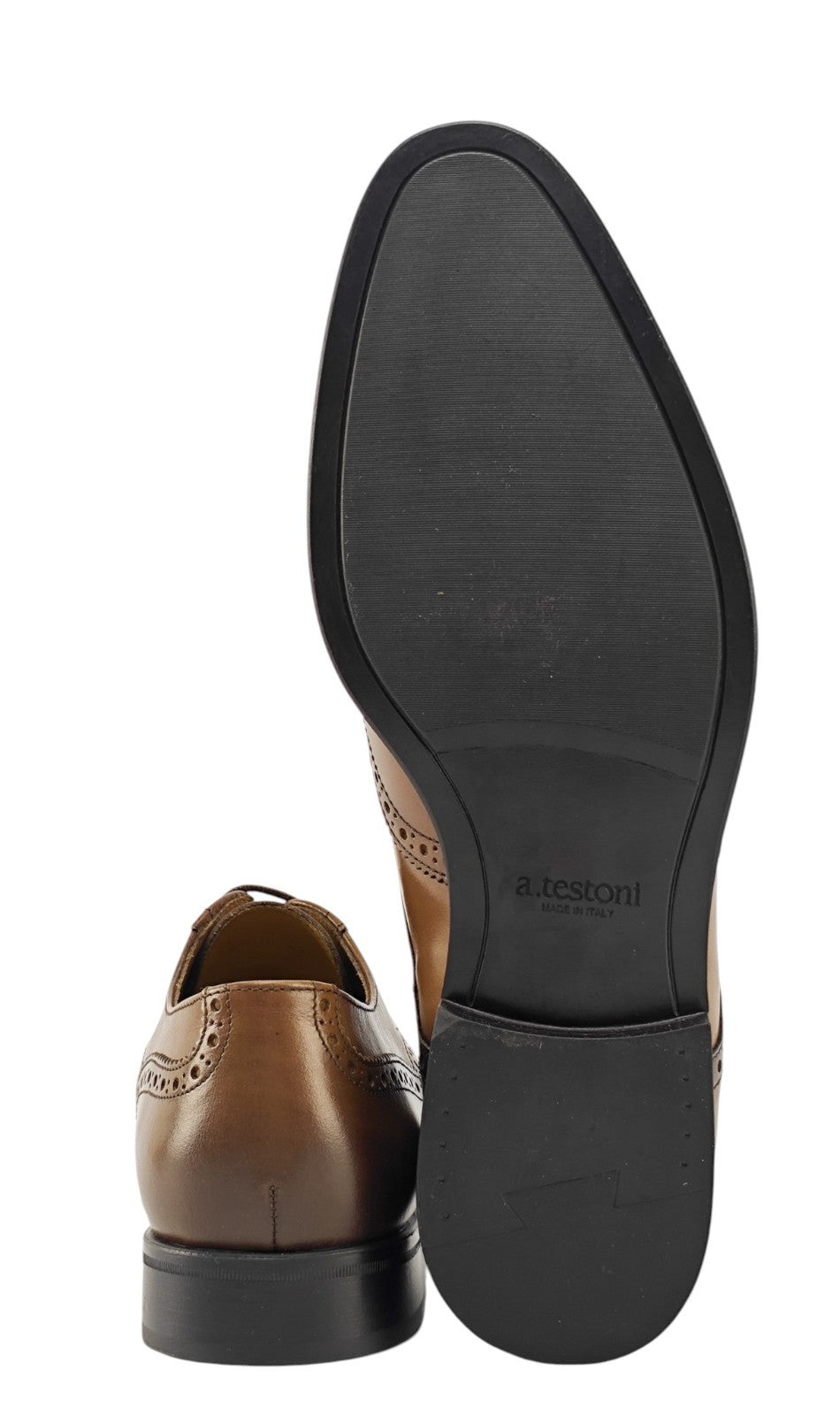 1200$ TESTONI Derby Shoes Burnished Calf Caramel 8 UK / 9 US / 42 IT
