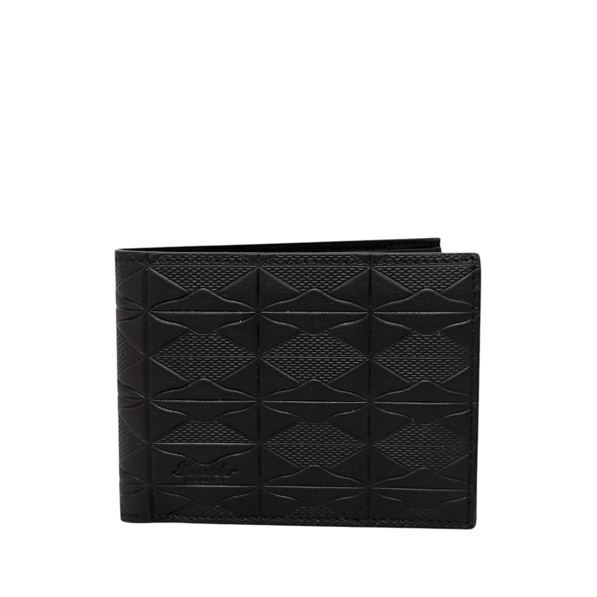 350$ PINEIDER FIRENZE 1774 Embossed Leather Bifold Wallet Black