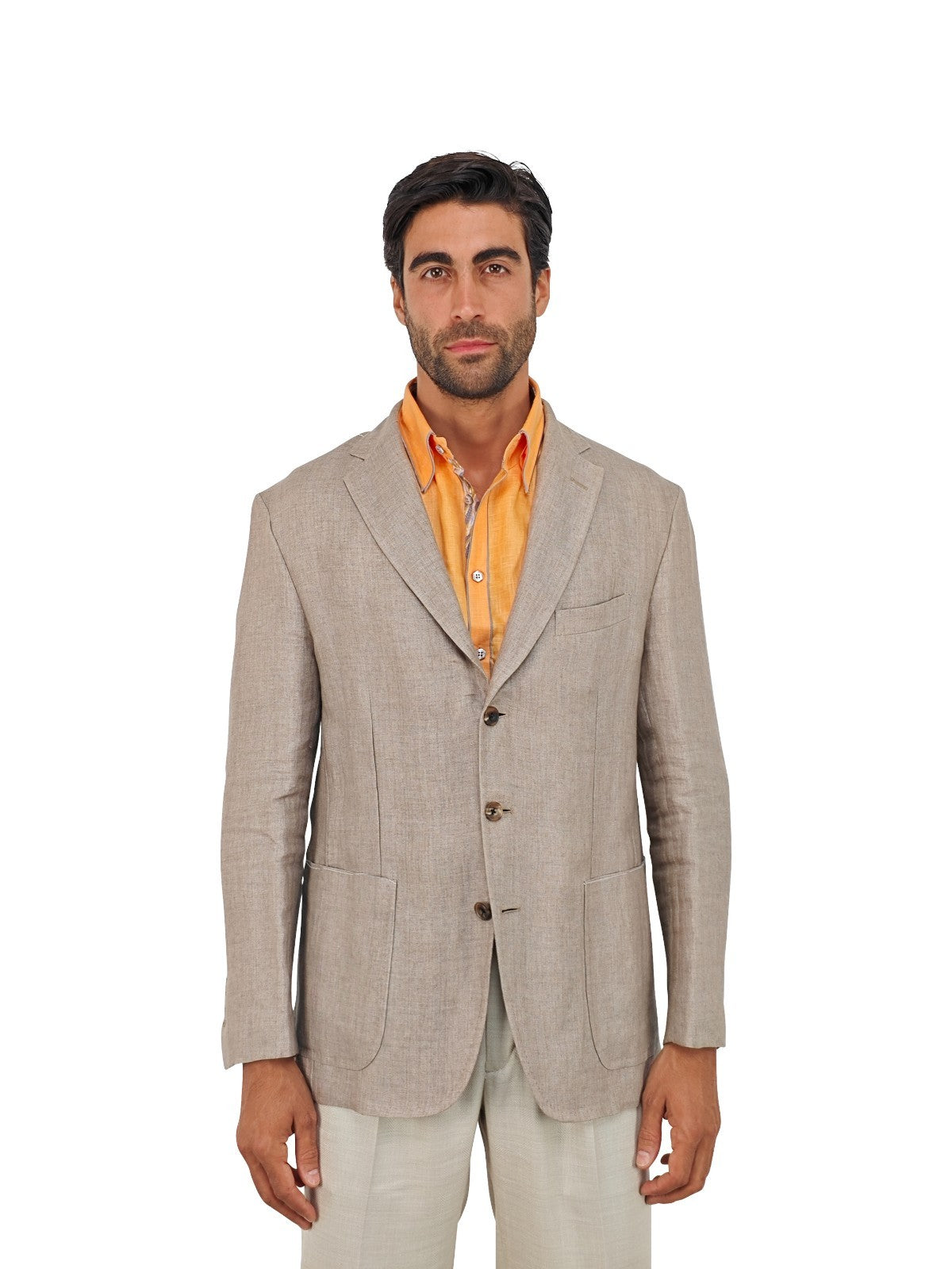 $1750 RUBINACCI NAPOLI Beige Jacket Sport Coat 100% Linen 42 US / 52 EU