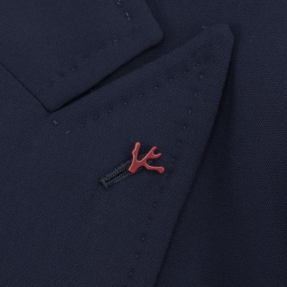 7100$ ISAIA "Portofino" Blue Navy Double Breasted Overcoat Coat Wool 38 US 48 IT