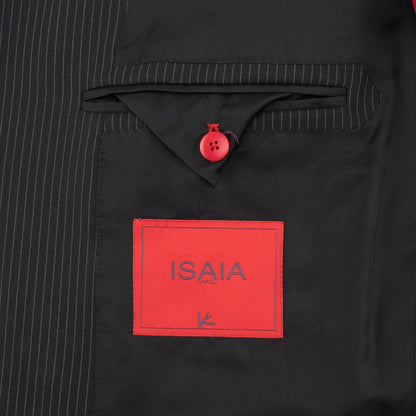 $6600 ISAIA NAPOLI "Marechiaro" Black Suit Fine Wool 4 Season 46 US / 56 EU 8R