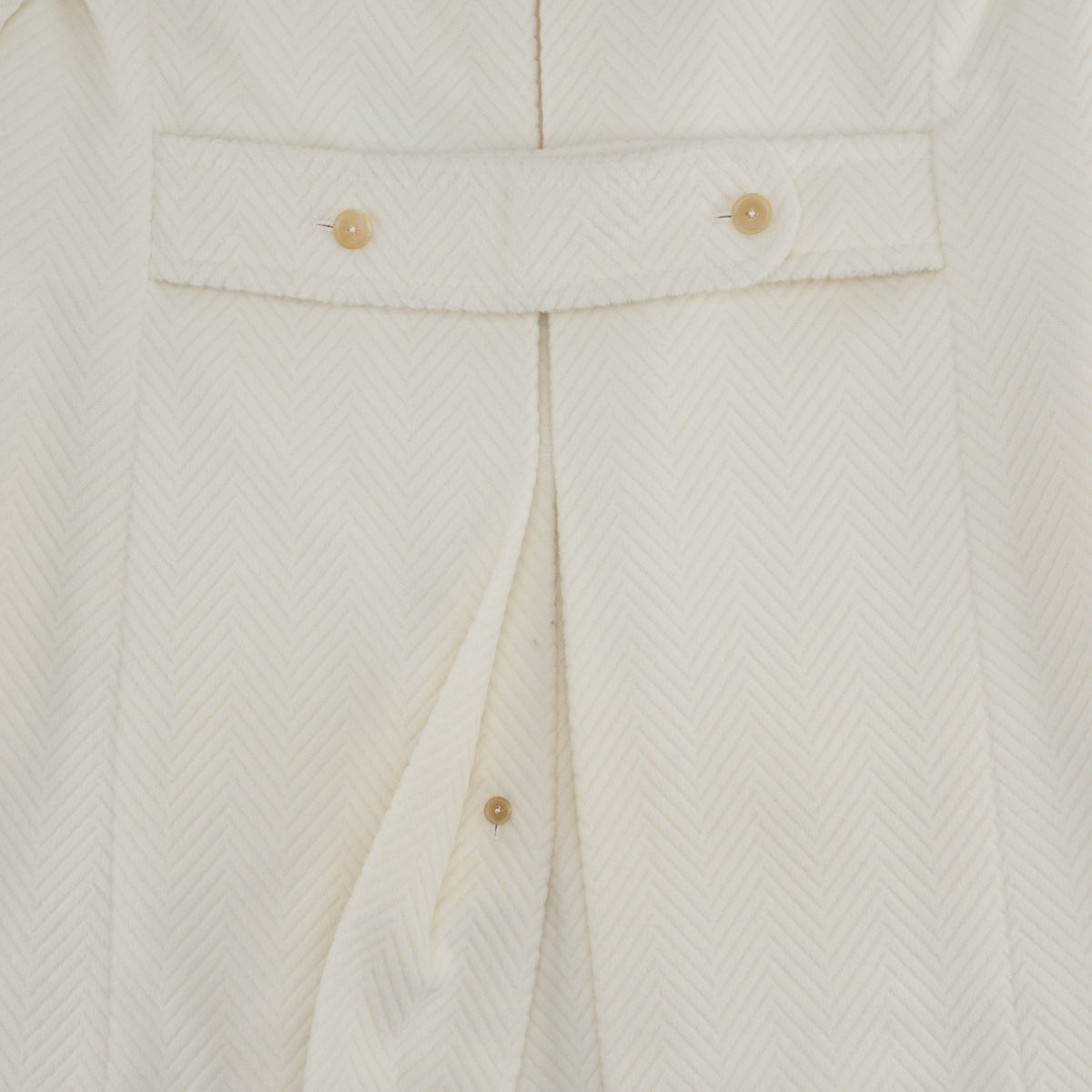 $9250 ISAIA Sartorial Martingale Marshal Overcoat Coat Ivory Wool & Angora