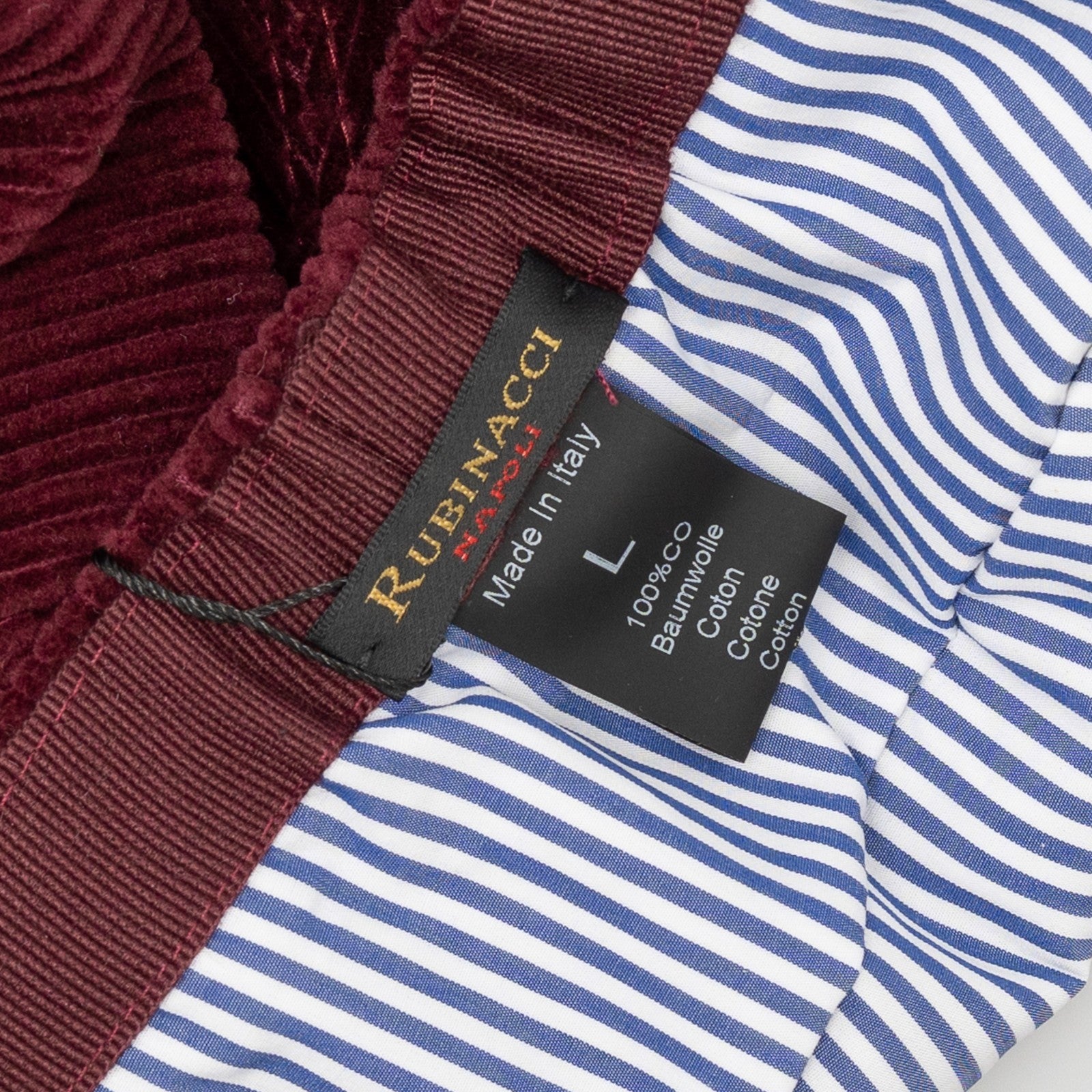 $210 RUBINACCI NAPOLI Ruby Hat Fisherman Cap Flat Cap Corduroy Cotton