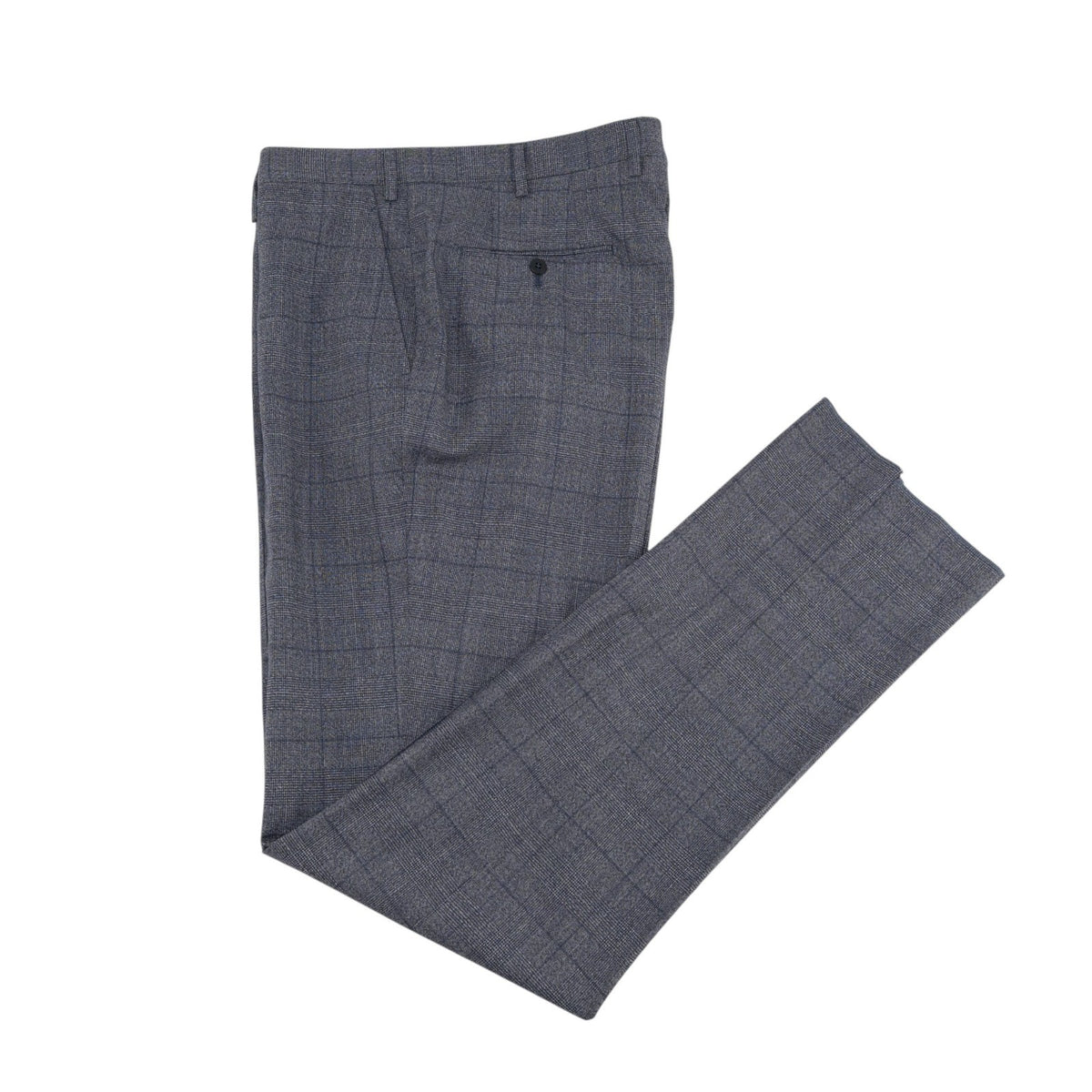 $6600 ISAIA "Sanita" Blue Suit Wool Glen Plaid Comfort Project 44 US / 54 EU 7R
