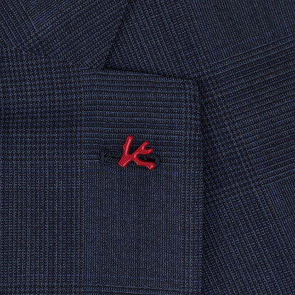 $6700 ISAIA "Sanita" Blue Suit Wool Glen Plaid Comfort Project 42 US / 52 EU 7R