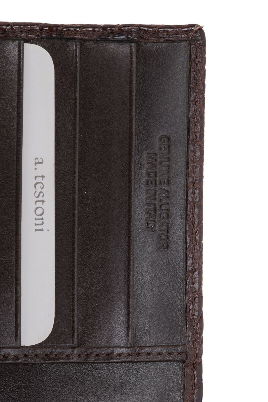 $4200 Testoni Bologna Moro Clutch Bag Travel Wallet Genuine Alligator