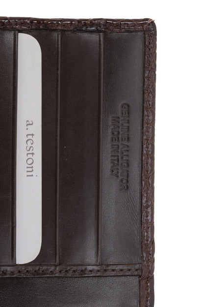 $4200 Testoni Bologna Moro Clutch Bag Travel Wallet Genuine Alligator