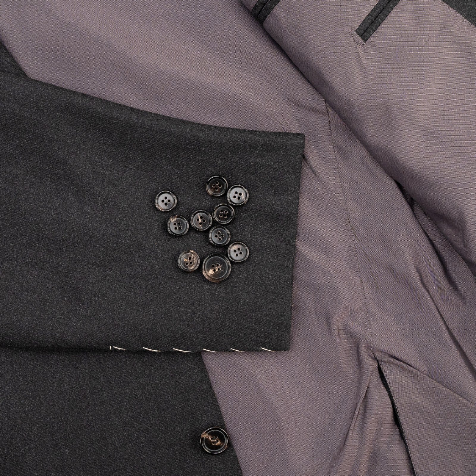 $2400 RAFFAELE CARUSO Dark Gray Suit Superfine Wool 110's 44 US 54 EU