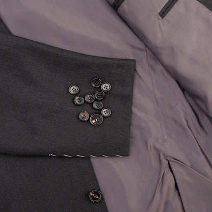 $2400 RAFFAELE CARUSO Dark Gray Suit Superfine Wool 110's 44 US 54 EU