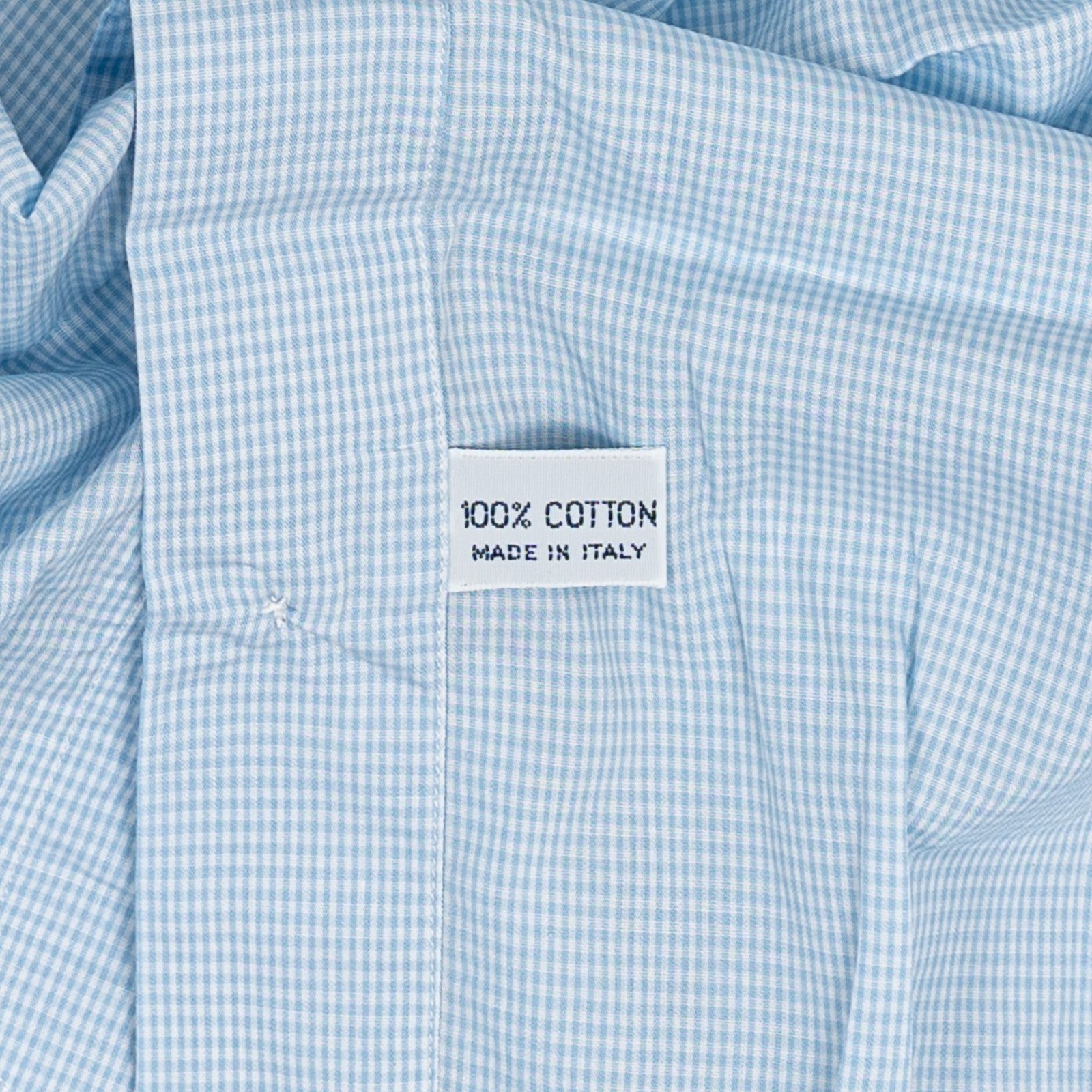 520$ RUBINACCI NAPOLI Blue Hand-Sewn Checks Pocket Shirt Cotton Classic Fit   2N