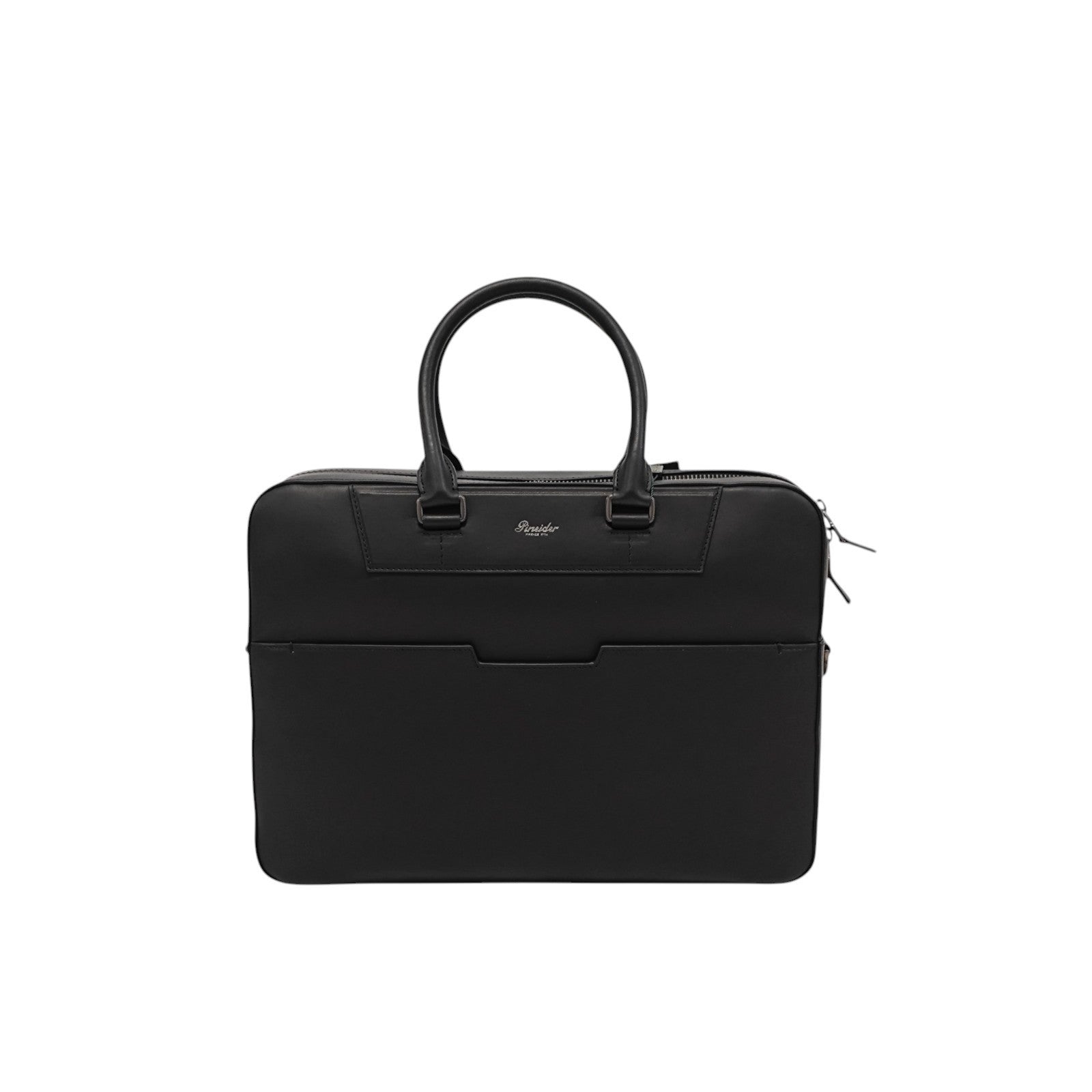 1240$ PINEIDER FIRENZE "Metro Smooth" Black Calf PC Briefcase Bag Document Case