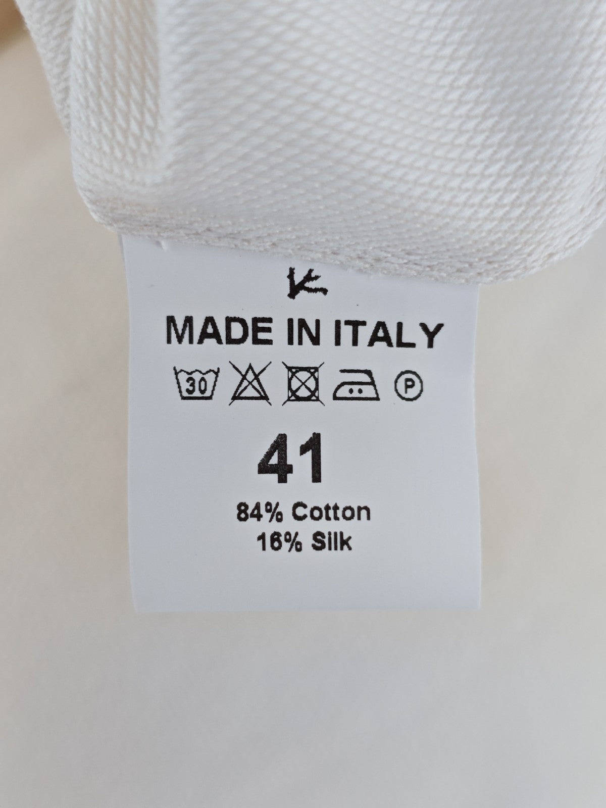 780$ ISAIA NAPOLI "Mix" Dress Shirt Ivory Medium Cotton - Silk 16 - 41  5R