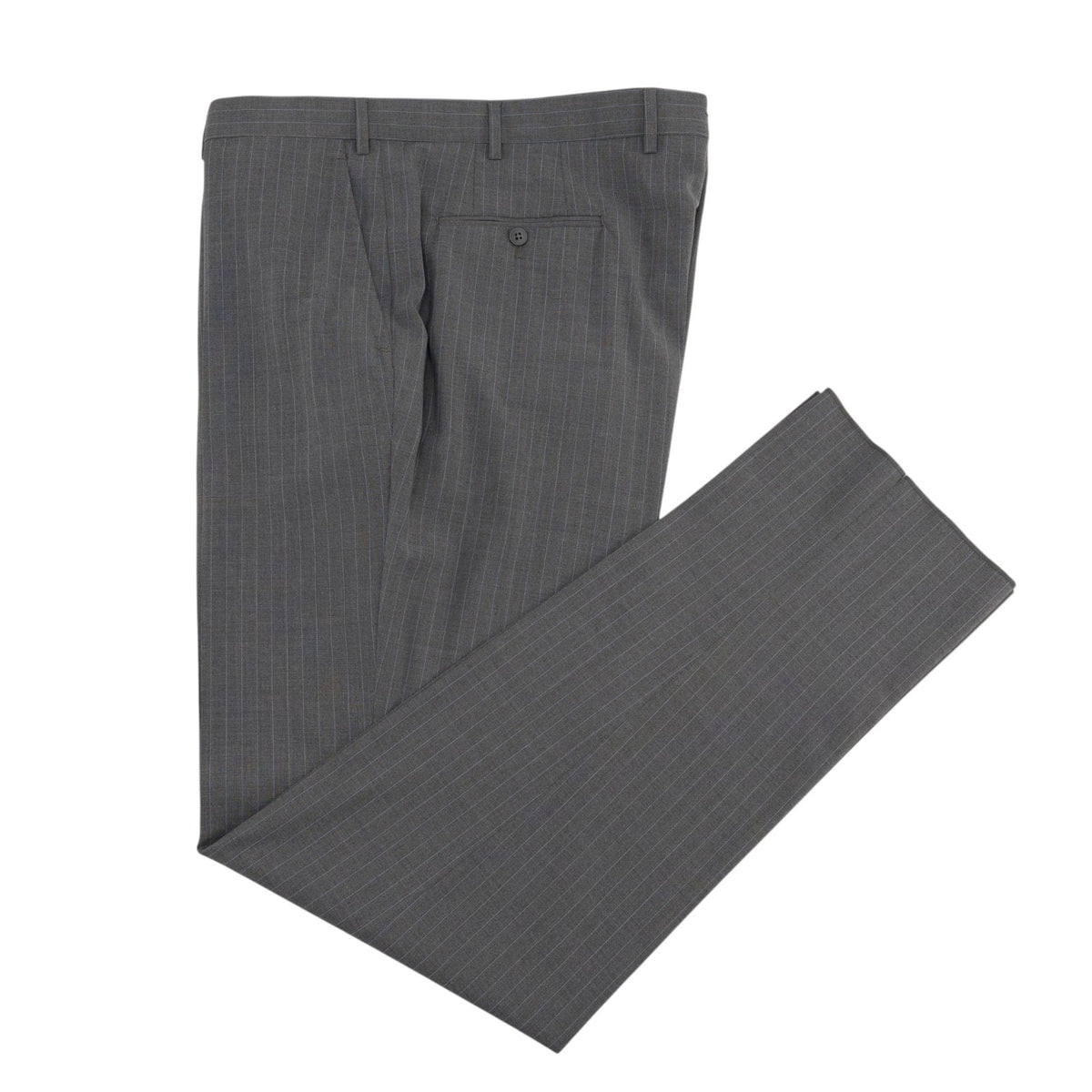 $6790 ISAIA NAPOLI "Gregorio" Gray Suit Hand-Sewn Wool Pinstripe