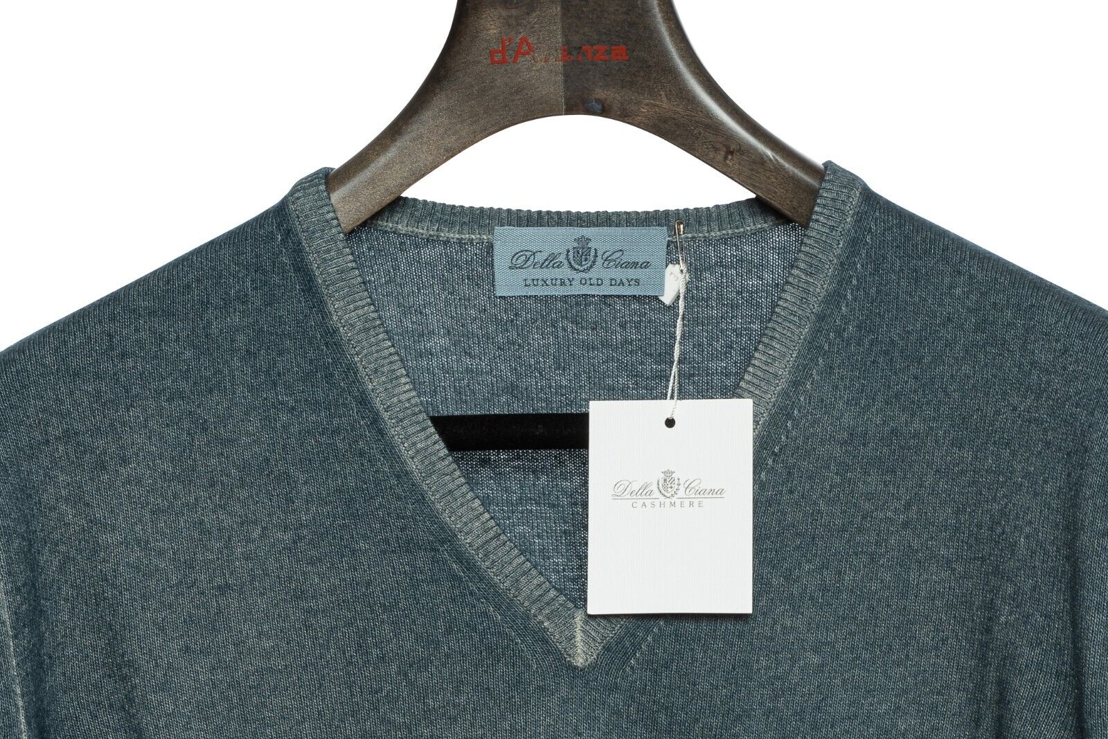 440$ DELLA CIANA CASHMERE Sweater Merinos Wool / Cashmere Green Dyed 40 US 50 EU