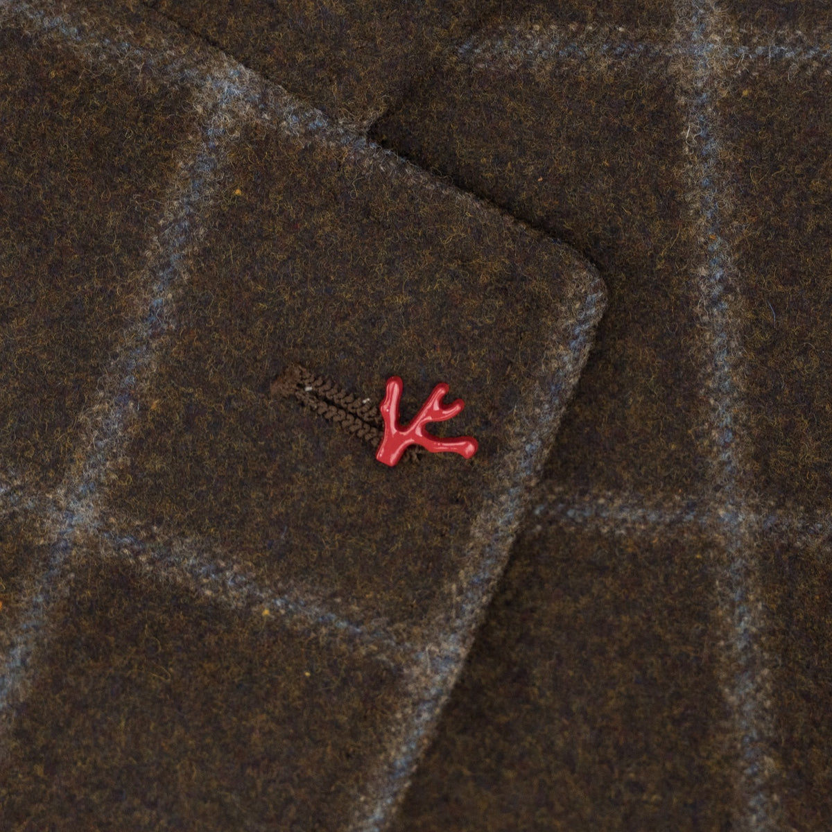 $6600 ISAIA "Capri" Dark Brown Suit Flannel Wool Windowpane 38 US / 48 EU 7R