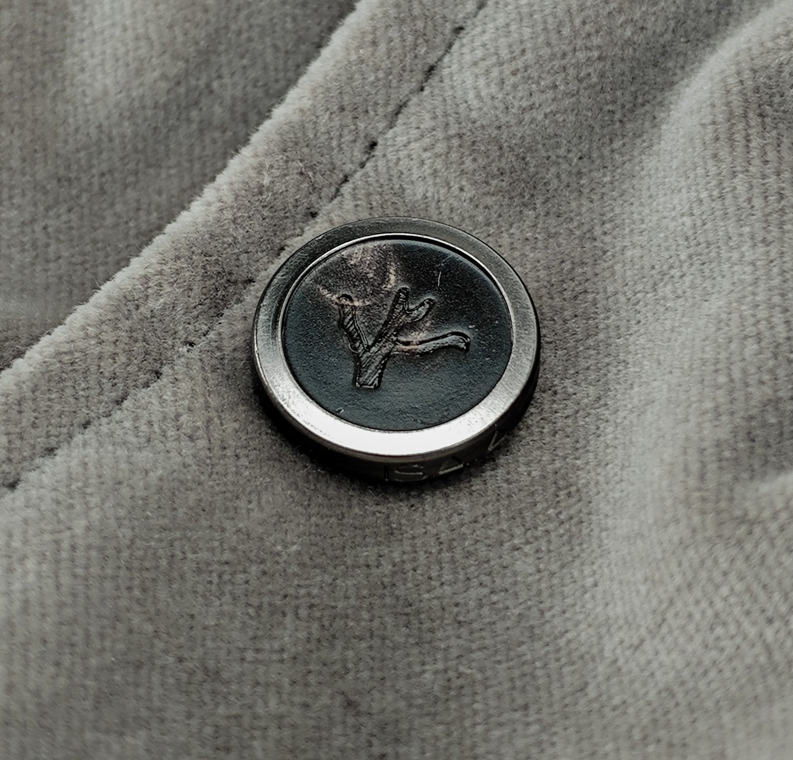 $3250 ISAIA NAPOLI "College" Bomber Jacket Gray Brushed Velvet Cotton