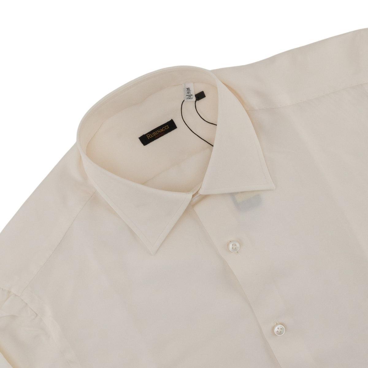 950$ RUBINACCI NAPOLI Ivory 7 Hand Made Steps Shirt 100% Silk 16 - 41