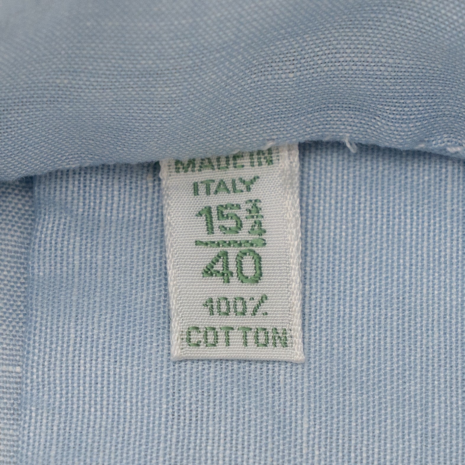 450$ LUIGI BORRELLI Dress Shirt Light Blue 8 Hand Steps Cotton 15.75 - 40