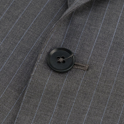$6790 ISAIA NAPOLI "Gregorio" Gray Suit Hand-Sewn Wool Pinstripe