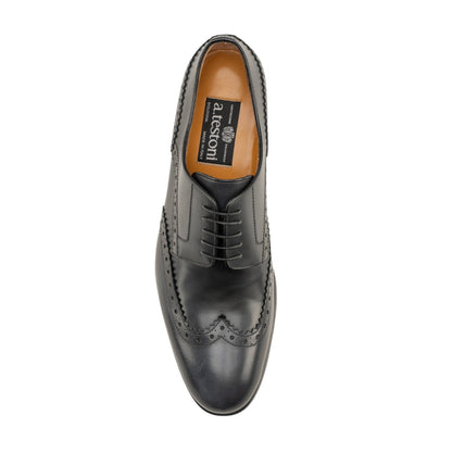 1450$ TESTONI Bolognese Construction Derby Shoes Calf Asphalt 12 UK 13 US  44 IT