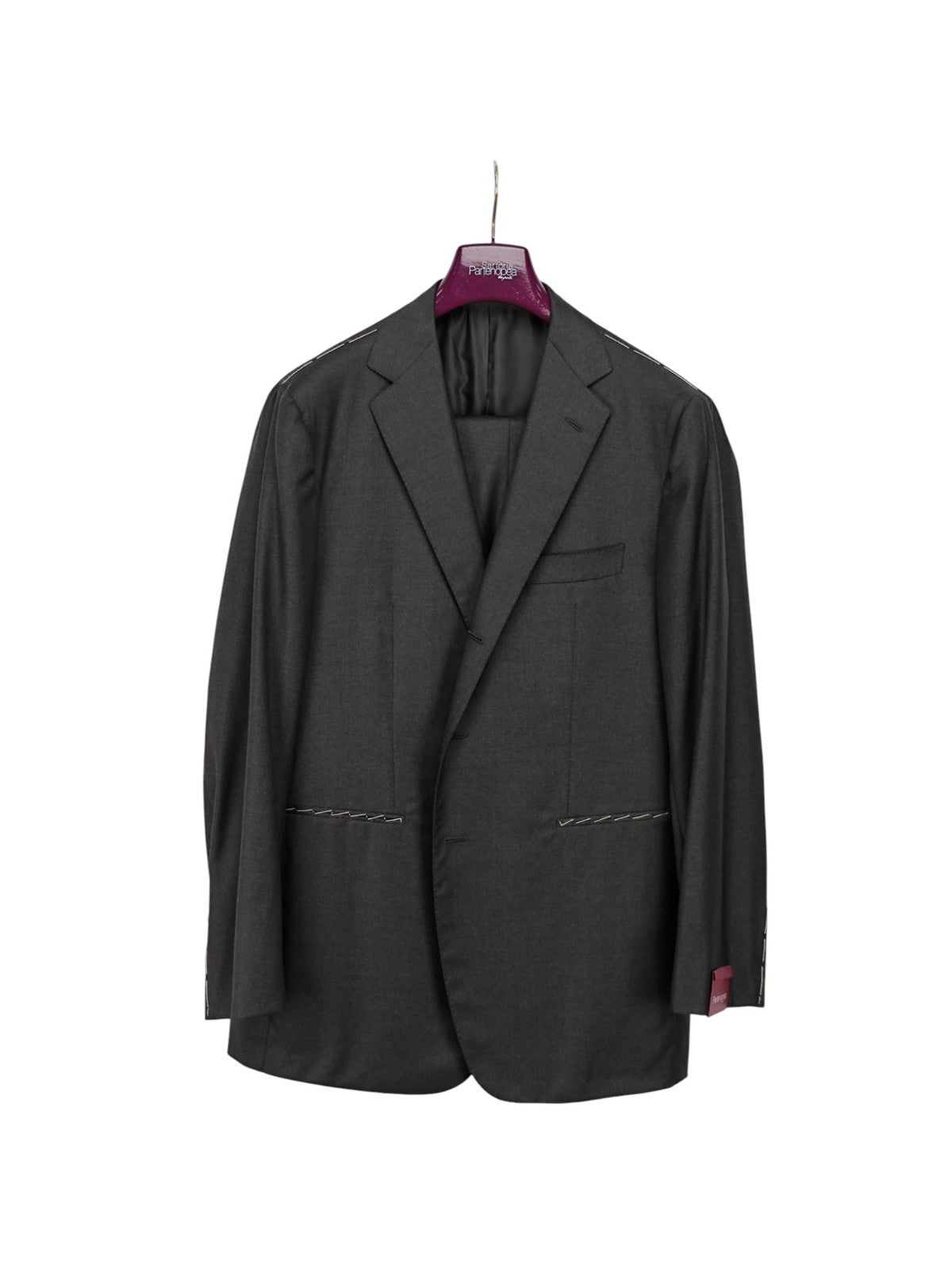 $2700 SARTORIA PARTENOPEA NAPOLI Gray Handmade Suit Wool 140's  46 US / 56 EU