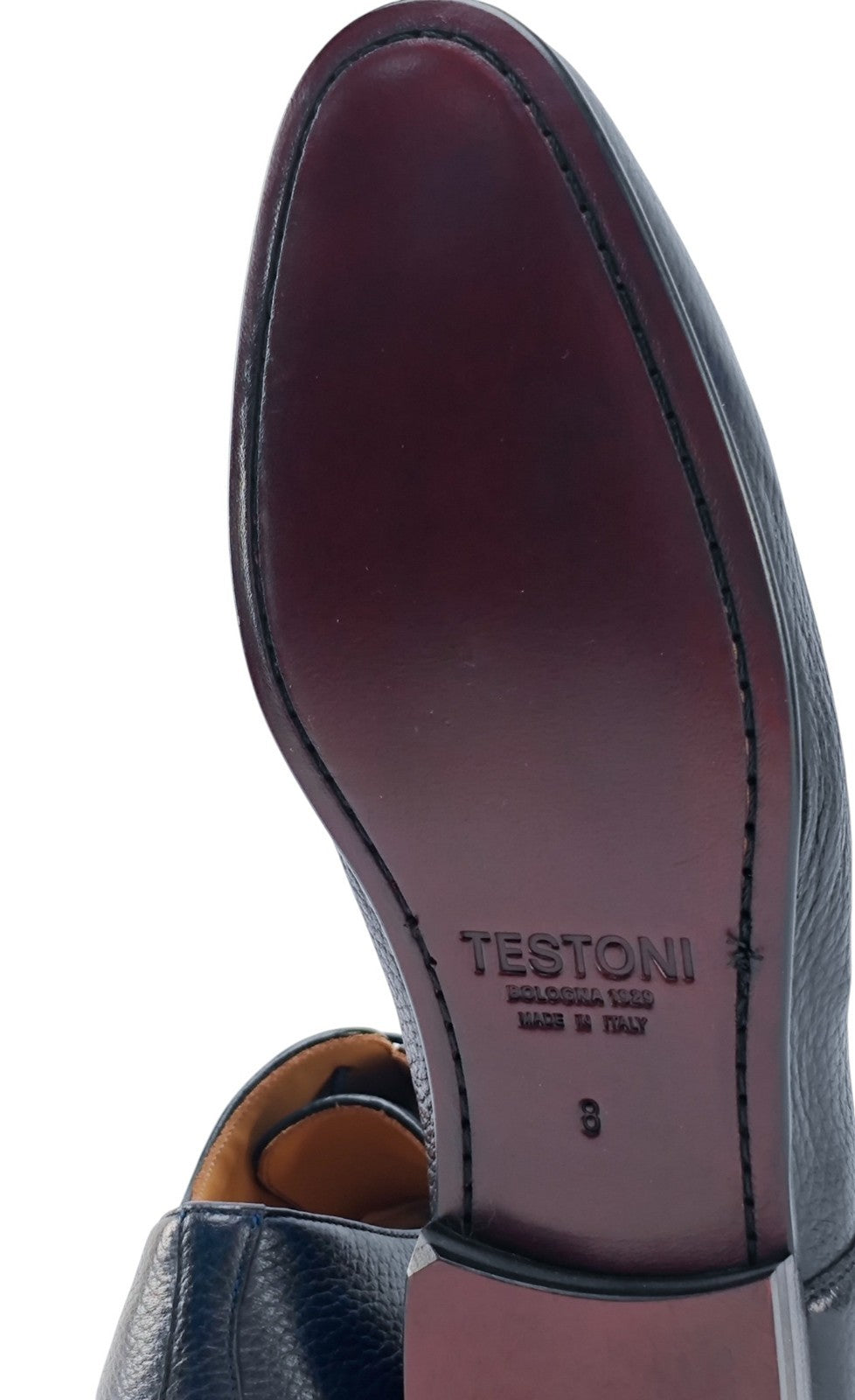 1200$ TESTONI "Portonovo" Blue Derby Shoes Soft Deerskin 8 UK / 9 US / 42 IT