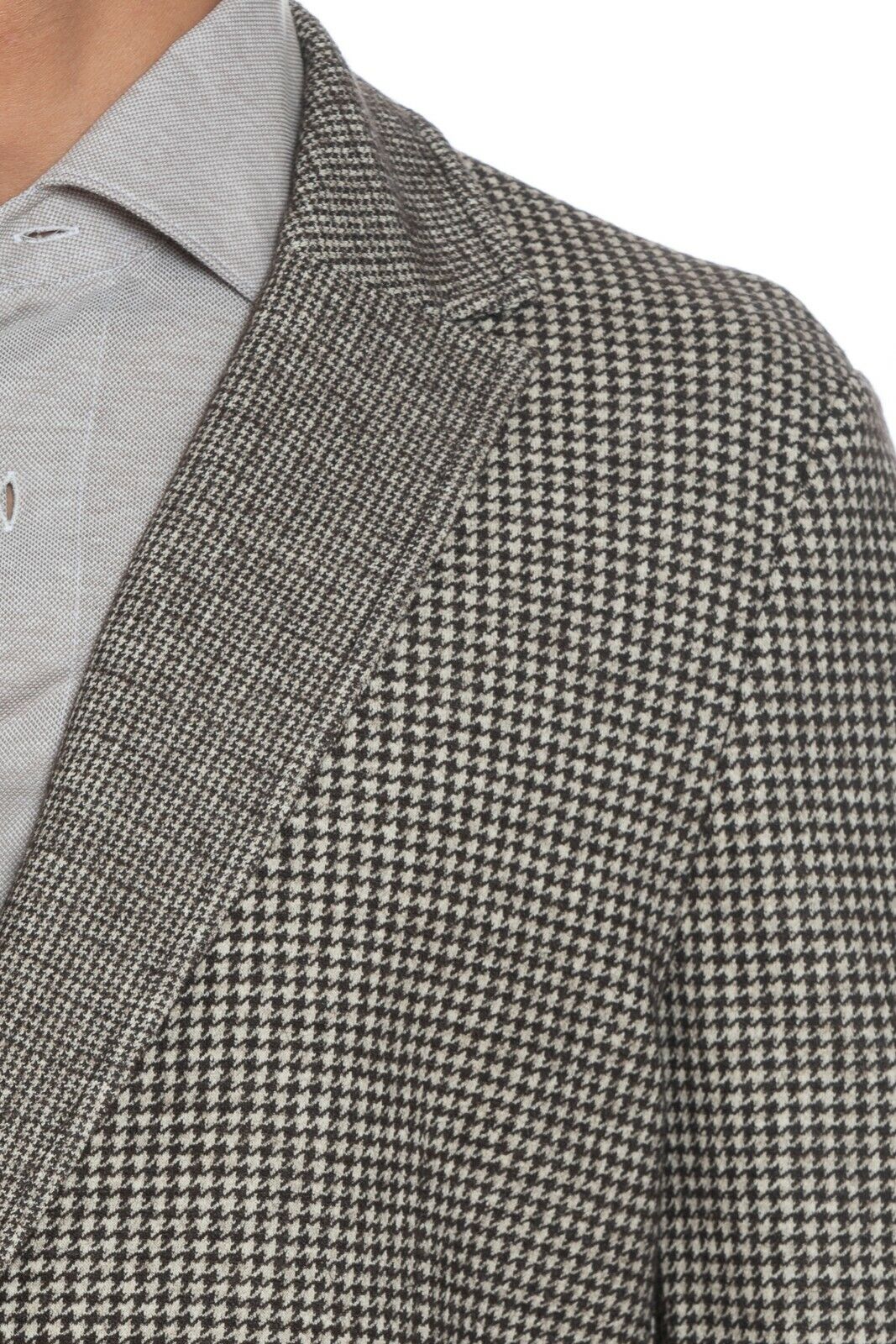 $2280 BELVEST Double Breasted Jacket Brown Wool Houndstooth 40 US / 50 EU 8R