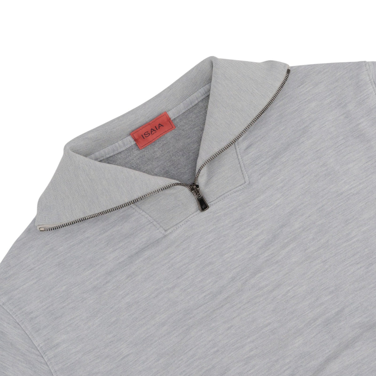 1550$ ISAIA NAPOLI Gray Turtleneck Zip Sweater Soft Cotton Silk M