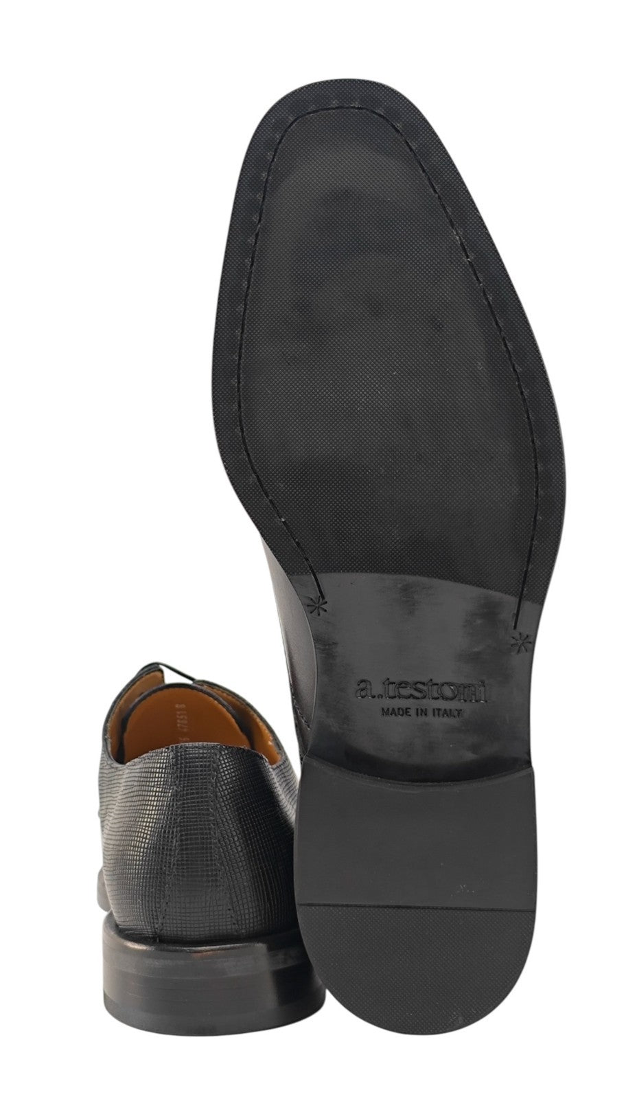 1200$ TESTONI Derby Shoes Black Lux Calf + Saffiano 8 UK / 9 US / 42 IT