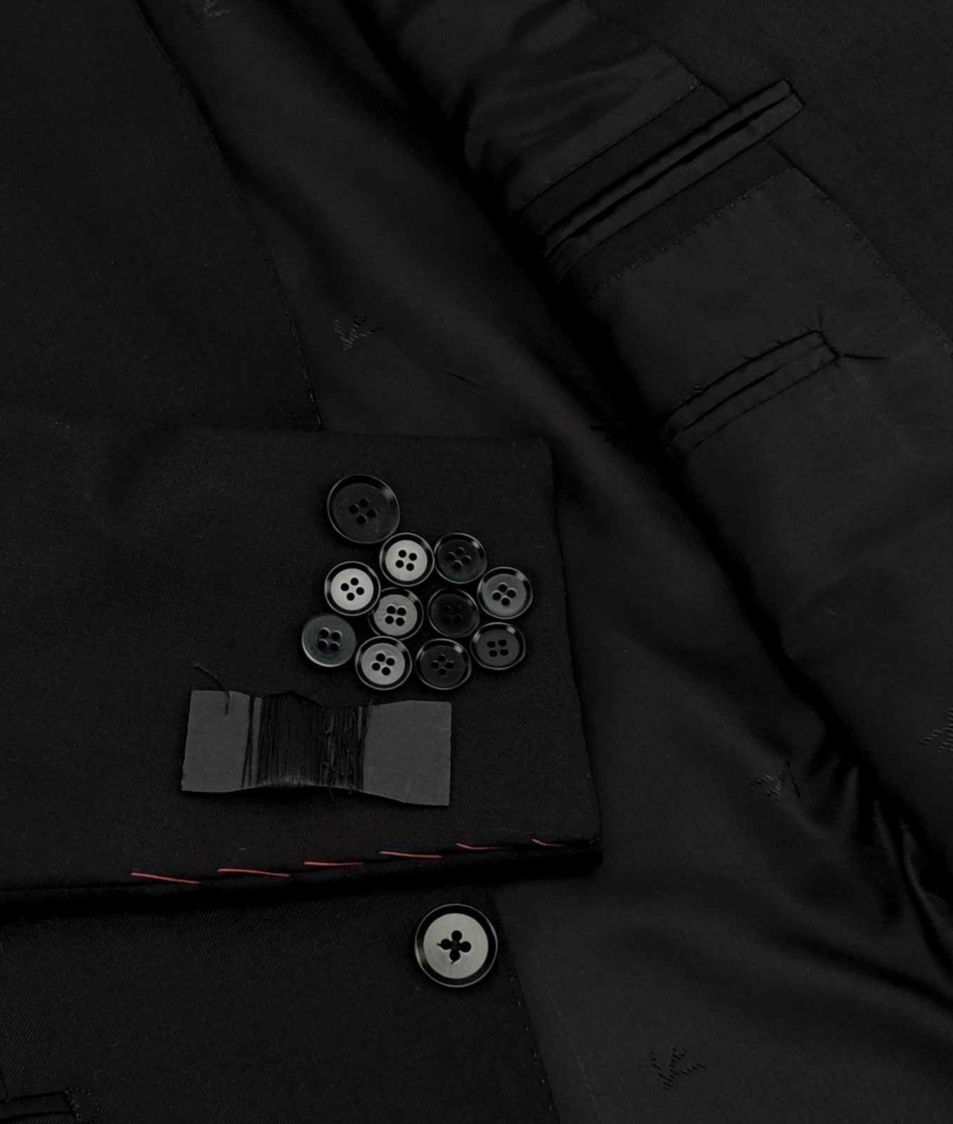 $6590 ISAIA NAPOLI "Procida" Black Suit Fine Wool 34 US / 44 EU 8R