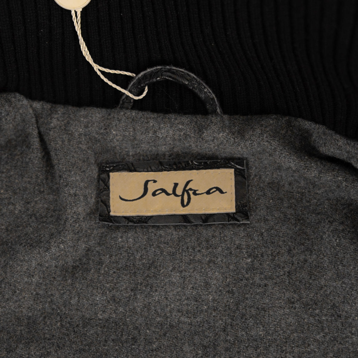 29800$ SALFRA Bomber Jacket Black 100% Alligator Cashmere-Lined 44 IT - M