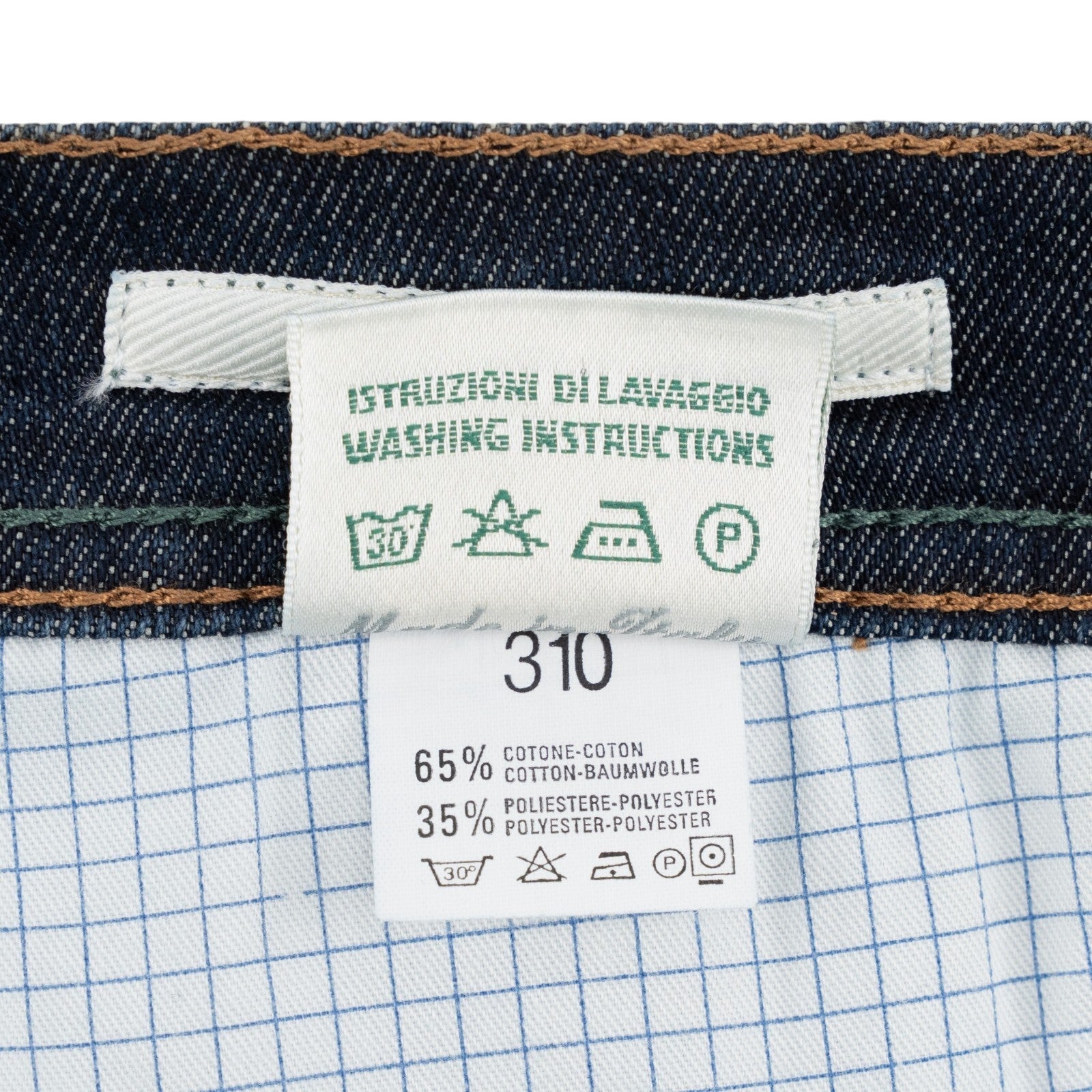 415$ LUIGI BORRELLI NAPOLI Dark Blue Denim Jeans Pant Raw Cotton 37 US / 53 EU