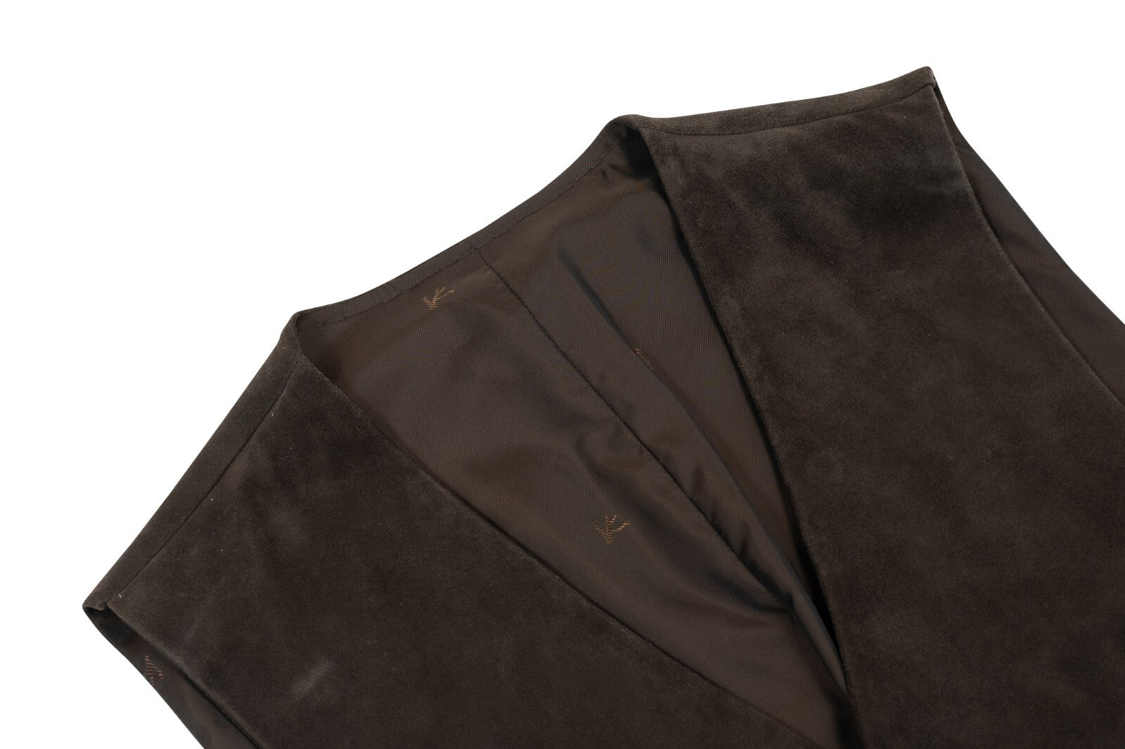 3500$ ISAIA NAPOLI Dark Brown Vest Jacket Suede Lambskin  40 US / 50 EU