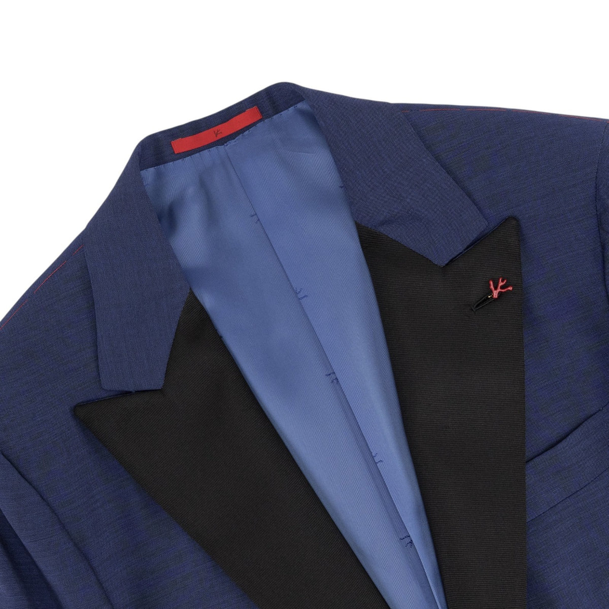 $5995 ISAIA NAPOLI "Sanita" Blue Peak Lapel Tuxedo Suit Wool Wool - Mohair