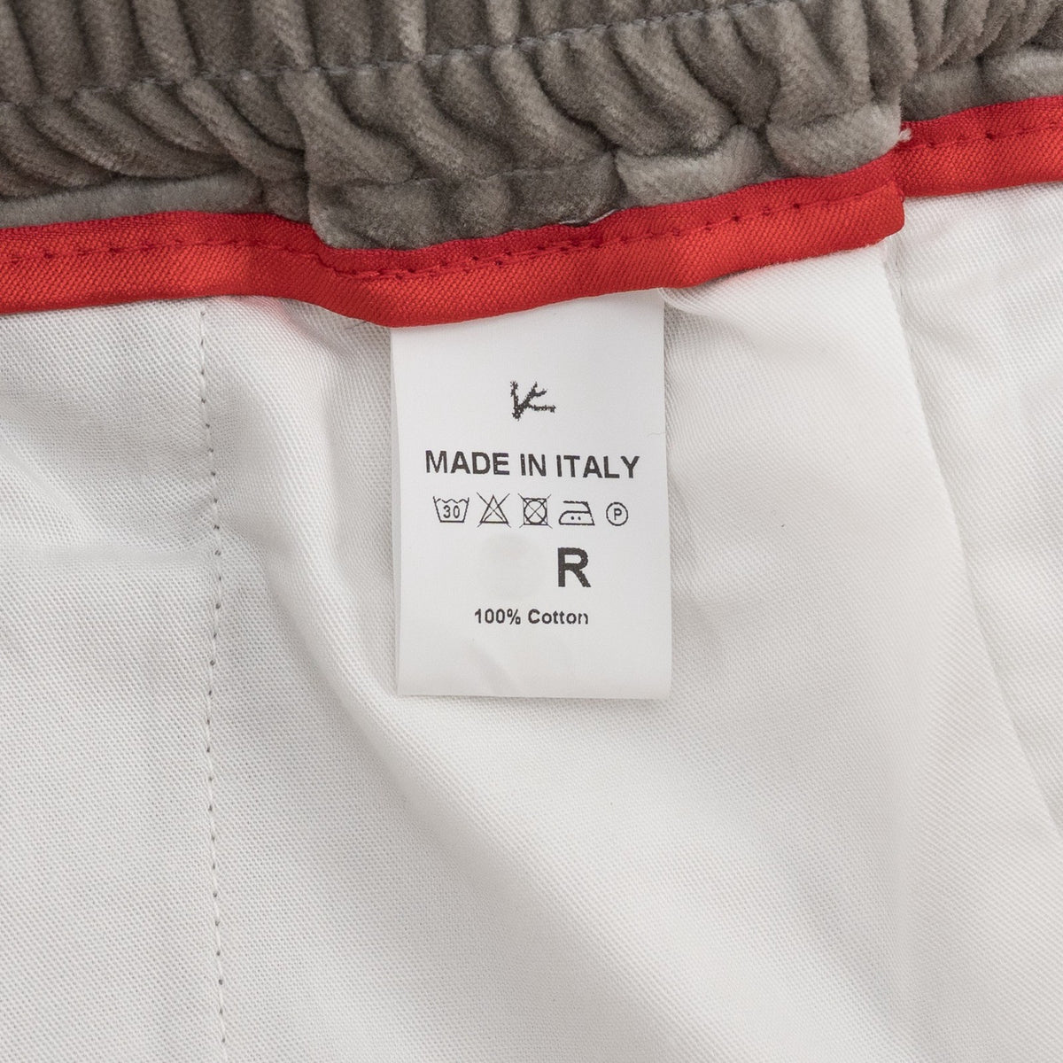 1050$ ISAIA NAPOLI Gray Drawstring Pant Velvet Cotton Tapered Fit